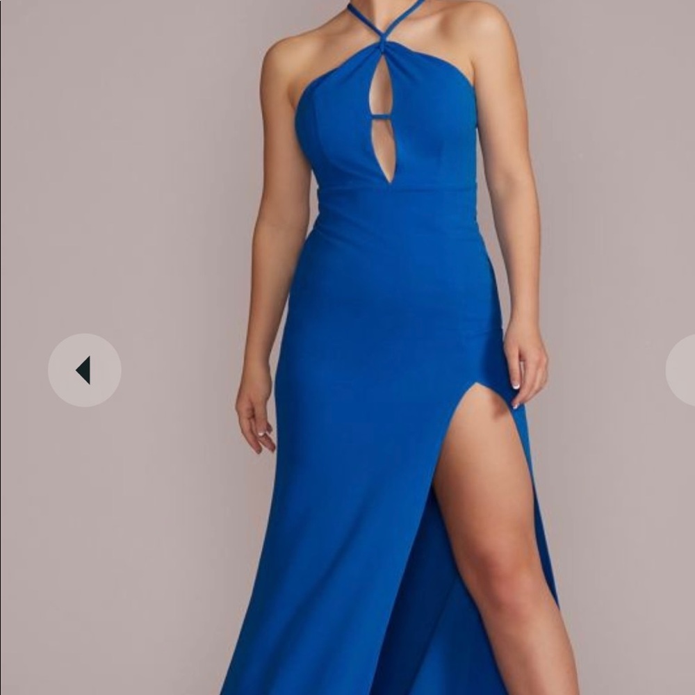 Blue cut out formal homecoming/prom dress